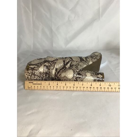 Bebe Women Vegan Snake Skin Mid Calf Boots Sz. 7 Brown 3.5” heel Edgy Y2K - Picture 9 of 12